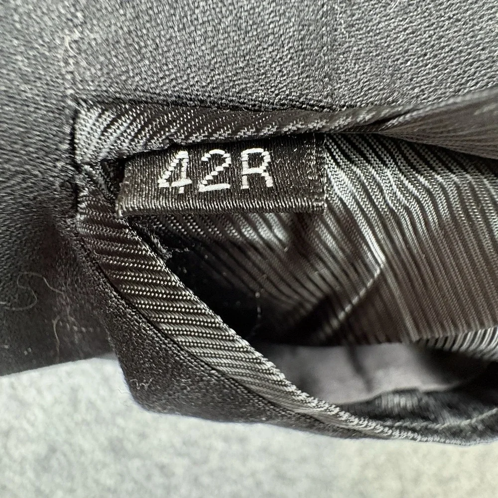 Caravelli Sport Coat Men's 42R Black Windowpane Y2K Superior 150s Hand Tailored